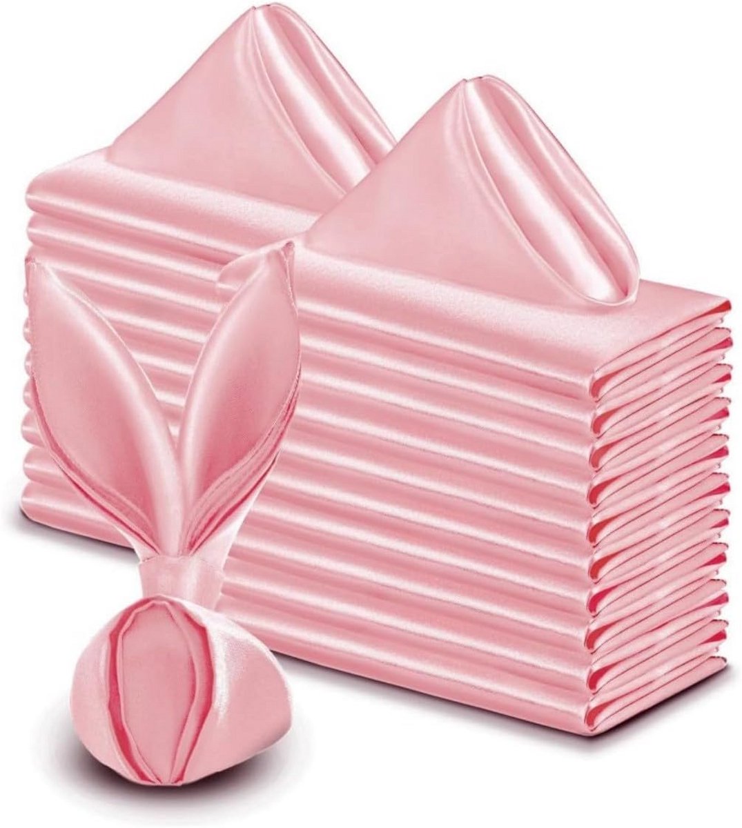 Set van 10 Satijnen Tafellinnen Servetten 30x30cm Herbruikbaar voor Feest en Diner