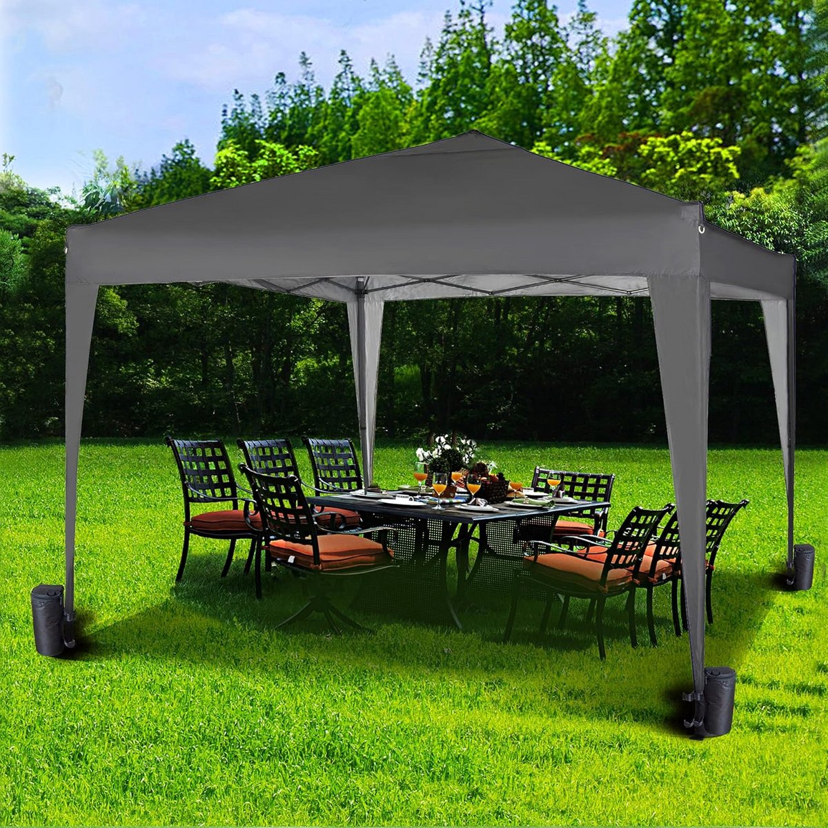 Waterdicht Pop-up Paviljoen 3x3m voor Feest en Tuin - Grijs