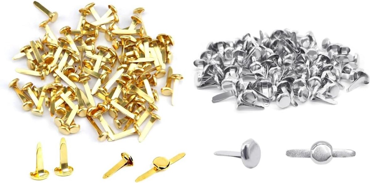200x Ronde Kopklemmen Metaal voor Hobby, Scrapbooking en Doe-Het-Zelf Verbindingen