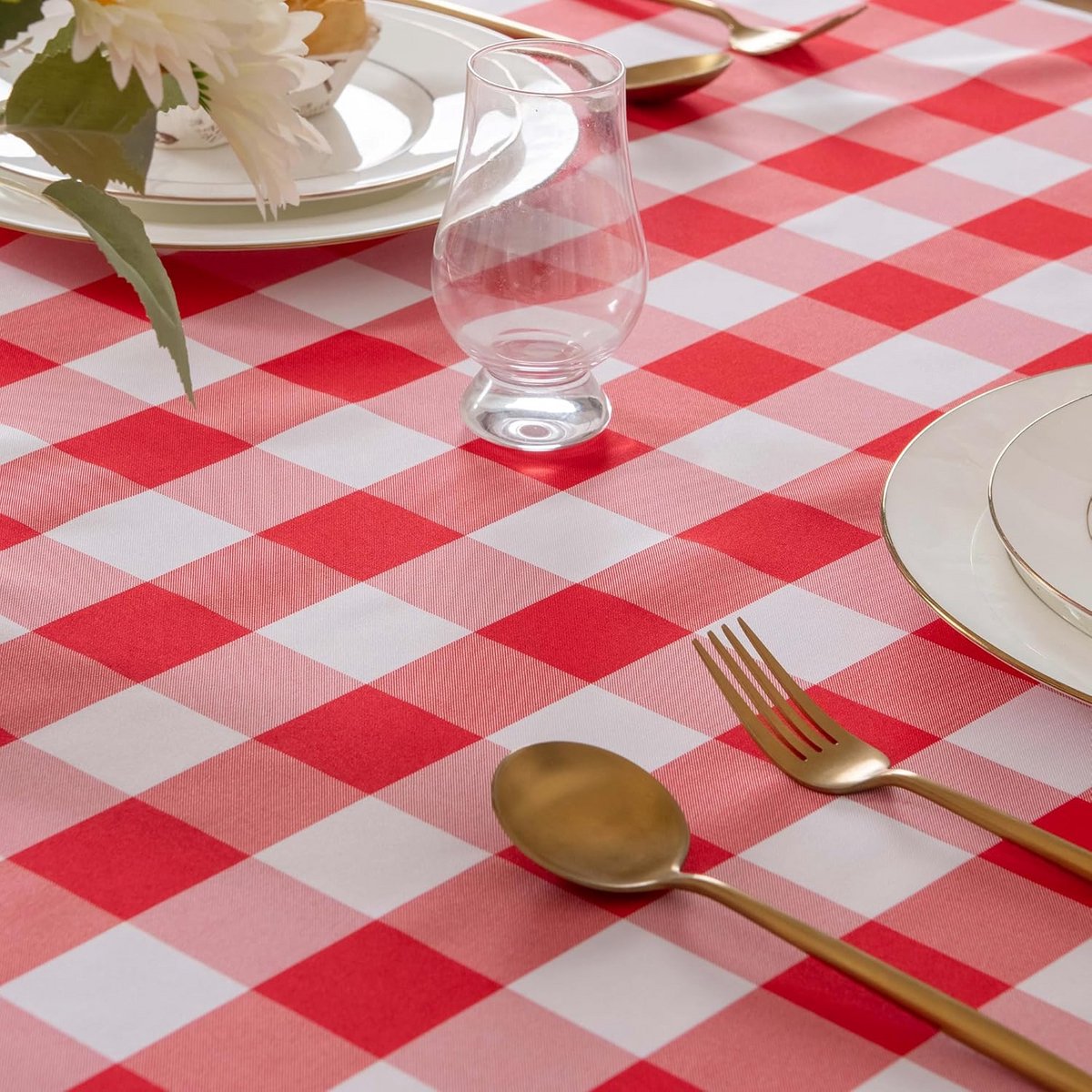 Rood Wit Geruit Tafelkleed Wasbaar en Waterdicht voor Binnen en Buiten