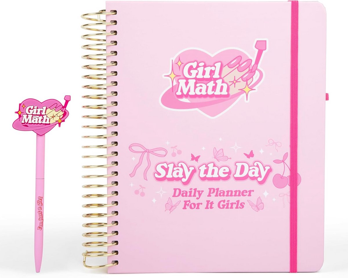 Ongedateerde Dagelijkse Planner voor Dames met Tijdvakken, Inclusief Pen en Stickers - Week- en Maandoverzicht voor Organisatie