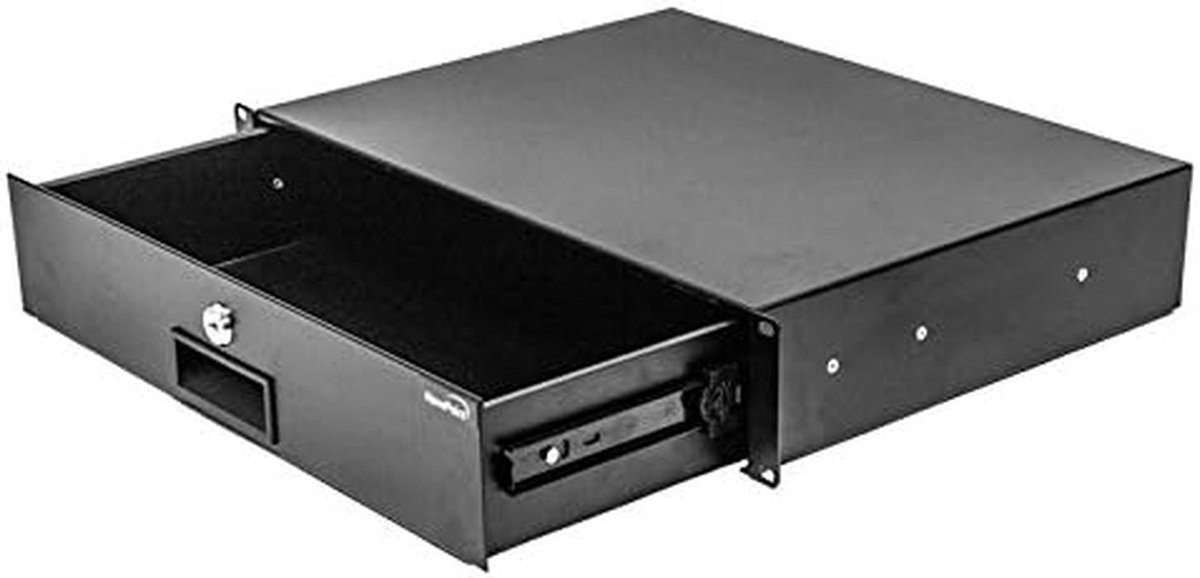 2U Serverkast 19 Inch Rackmontage Kast Diep Met Slot en Sleutel