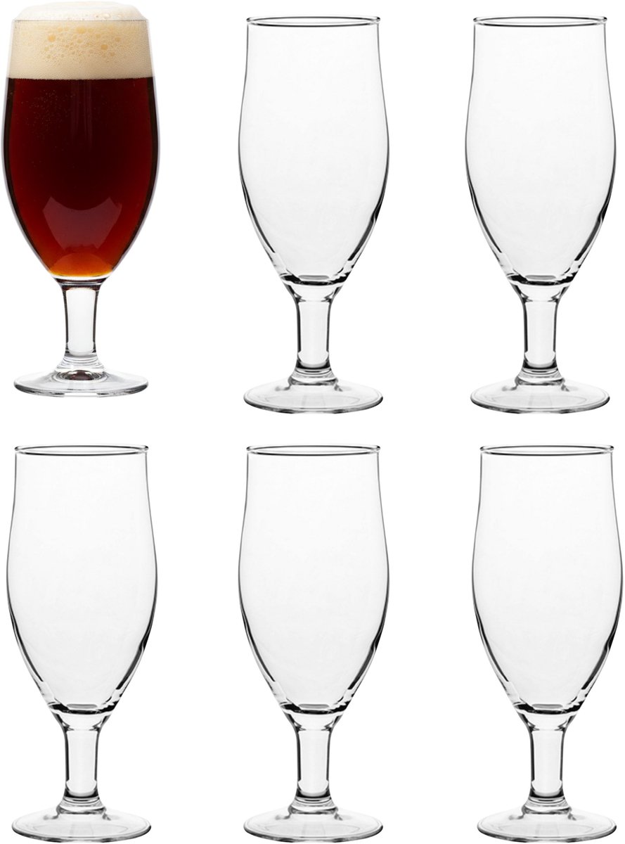 Vicrila Speciaalbier Glas - 6x - Dunkel - gehard glas - 47 cl - speciaalbier glazen - bierproeverij