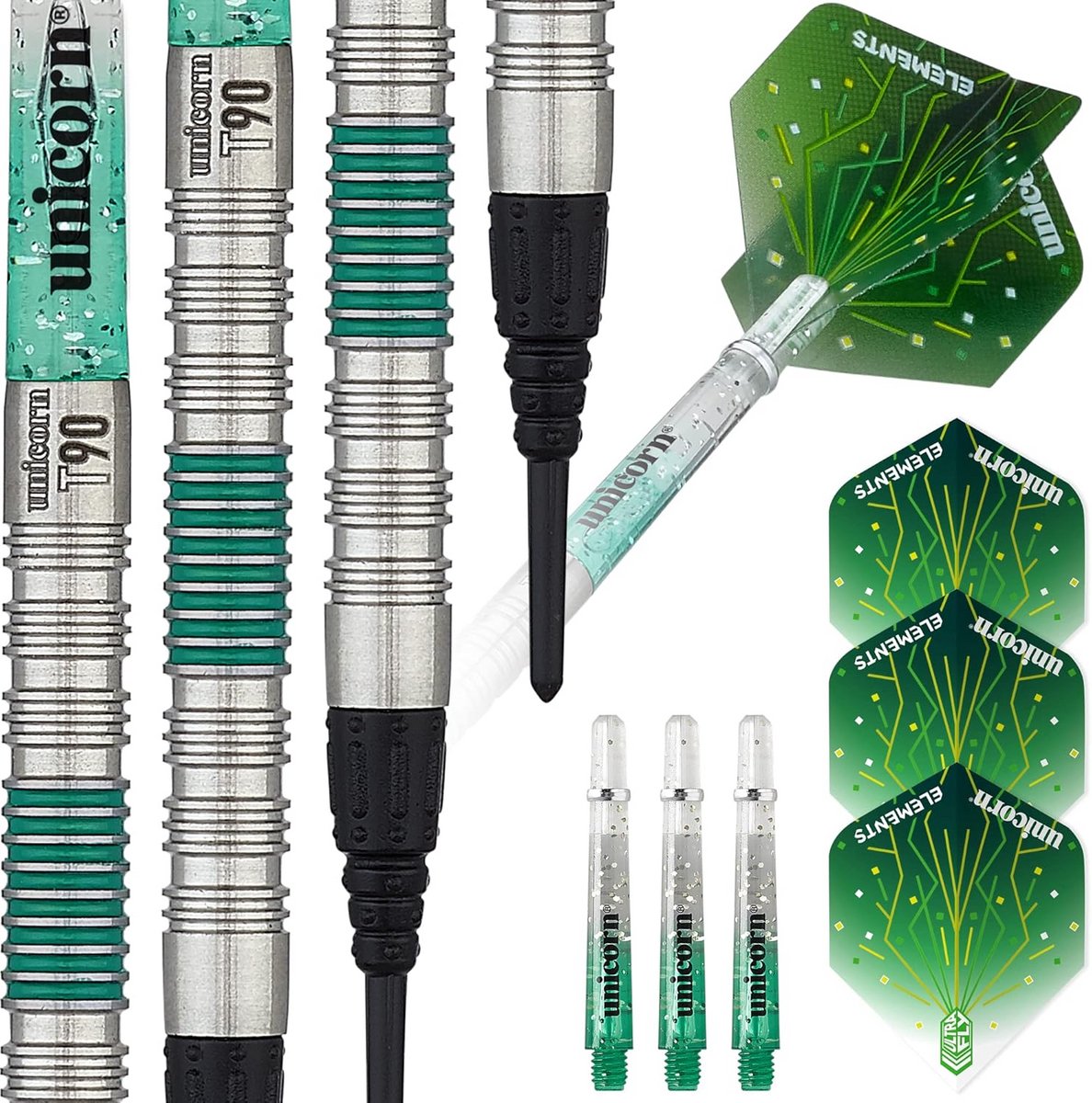 Dartpijlen Set 90% Soft Point Groen Unisex - Professionele Kwaliteit