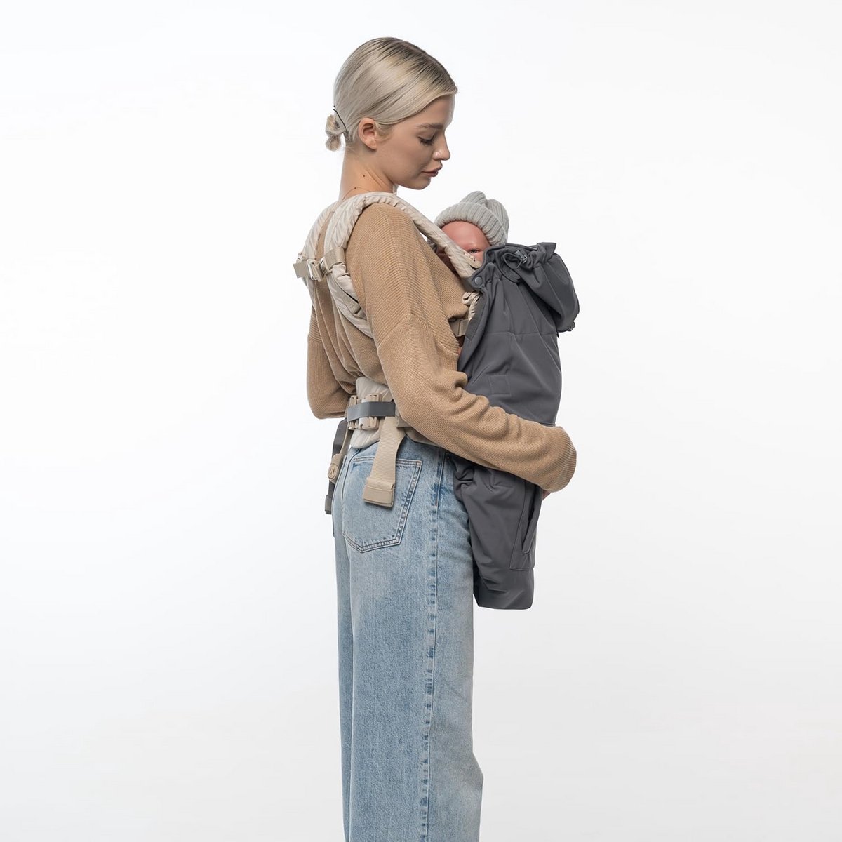 Universele All-Season Babydraagzakhoes Grijs - Waterafstotend & Winddicht
