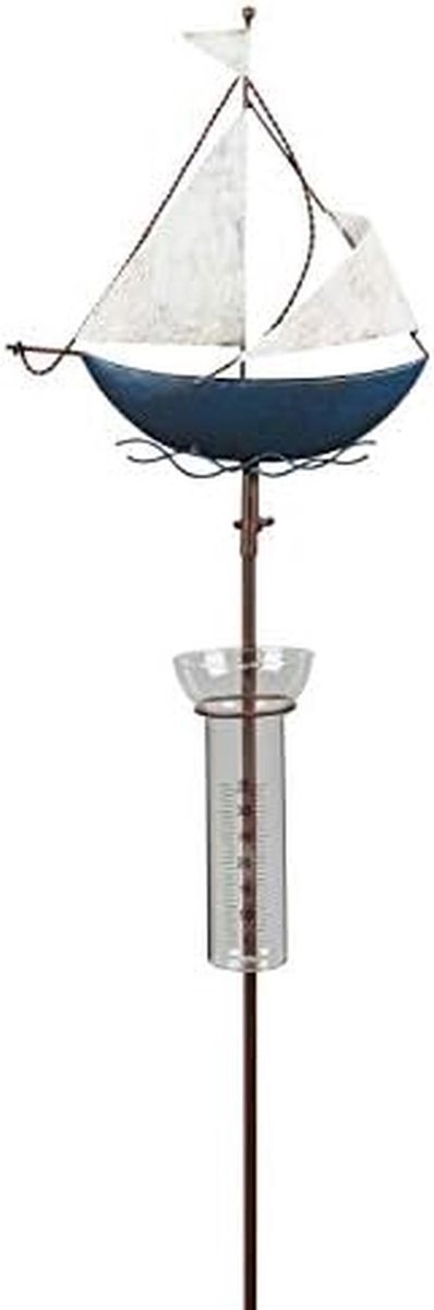 Decoratieve regenmeter voor tuin – antieke stijl, metaal/glas, 131 cm inclusief steunstang
