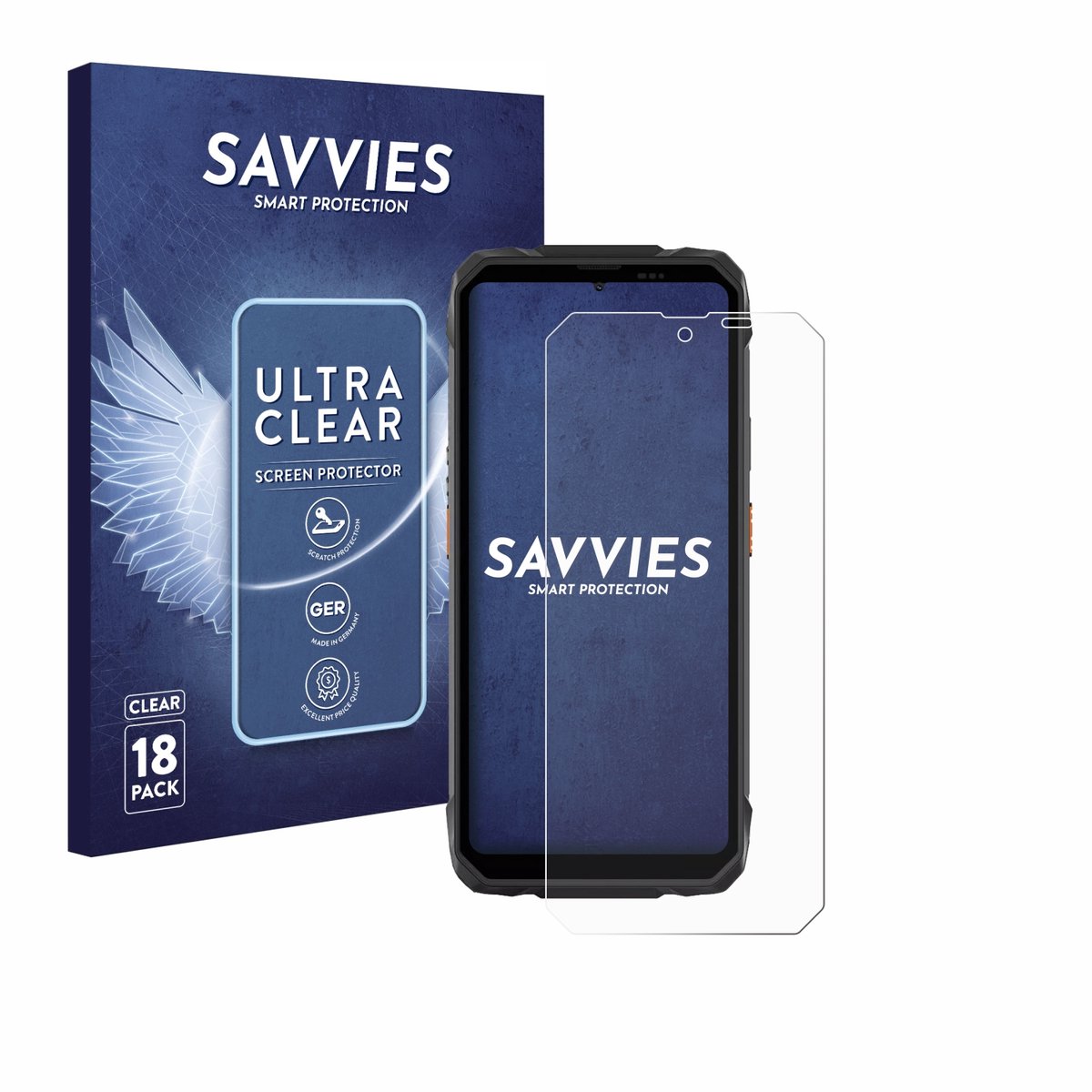 Savvies - Screenprotector voor Blackview Rock 1 - Folie Beschermfolie transparant 18 Stuks
