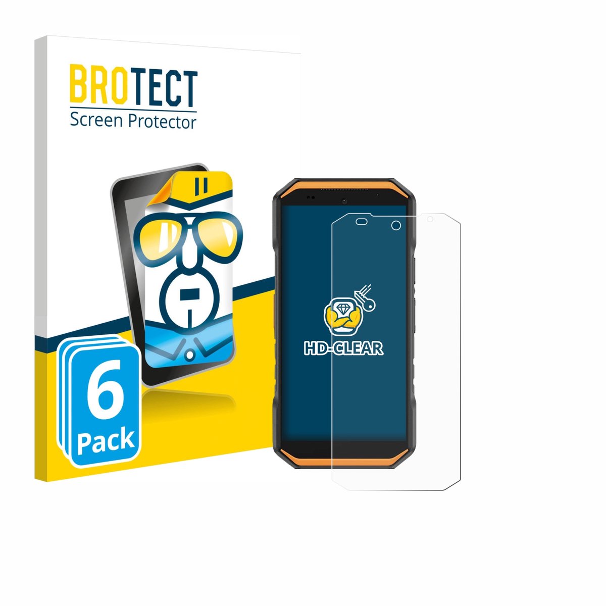 BROTECT - Screenprotector voor Ulefone Armor X32 - Folie Beschermfolie transparant 6 Stuks