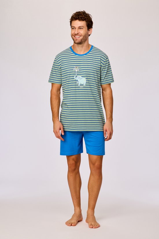 Herenpyjama korte zomer pyjama katoen korte mouwen mannen shorty