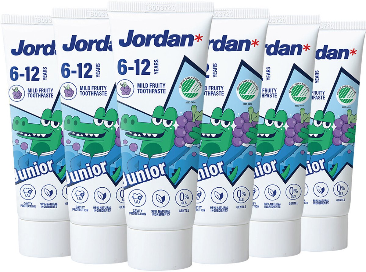 Jordan Tandpasta Junior 6-12 jaar - 6 x 50 ml - Voordeelverpakking
