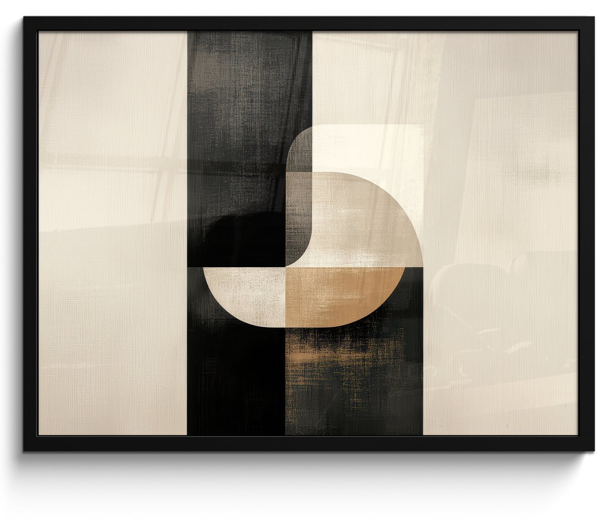 FrameYourWall Poster in lijst - Fotolijst 70x50 cm - Posters - Modern - Vierkant - Vormen - Posterlijst zwart - Decoratie - Wanddecoratie woonkamer - Muurdecoratie slaapkamer Modern - Vormen
