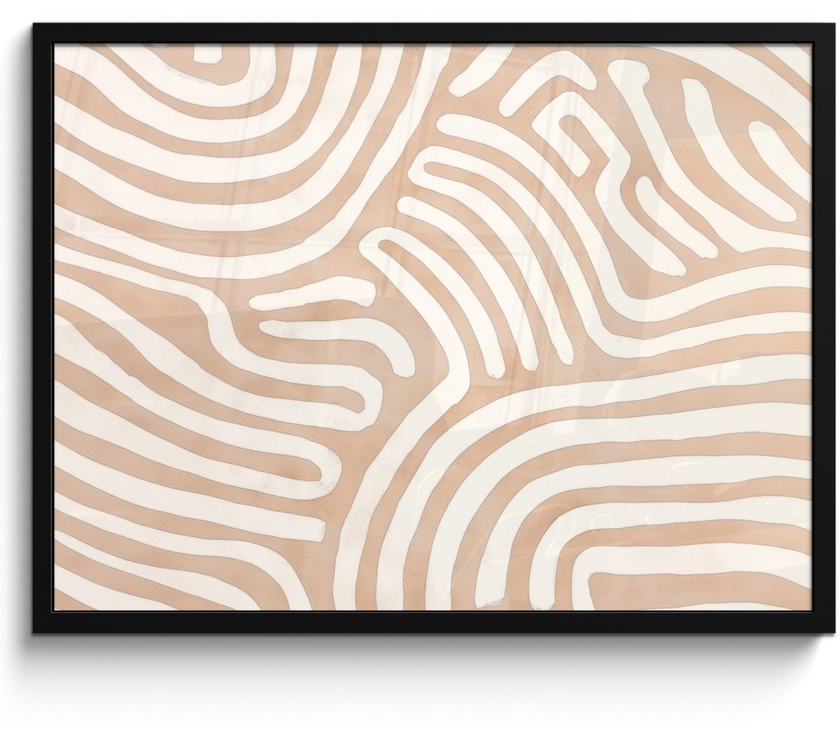 FrameYourWall Poster in lijst - Fotolijst 70x50 cm - Posters - Beige - Aardspatroon - Posterlijst zwart - Decoratie - Wanddecoratie woonkamer - Muurdecoratie slaapkamer