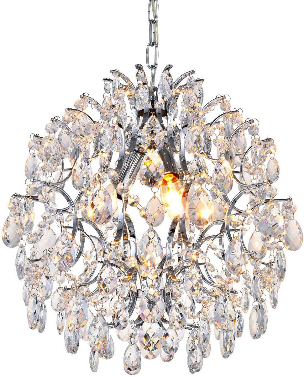 Luxe Kristallen Plafondlamp Chroom Ø40cm voor Eetkamer en Woonkamer