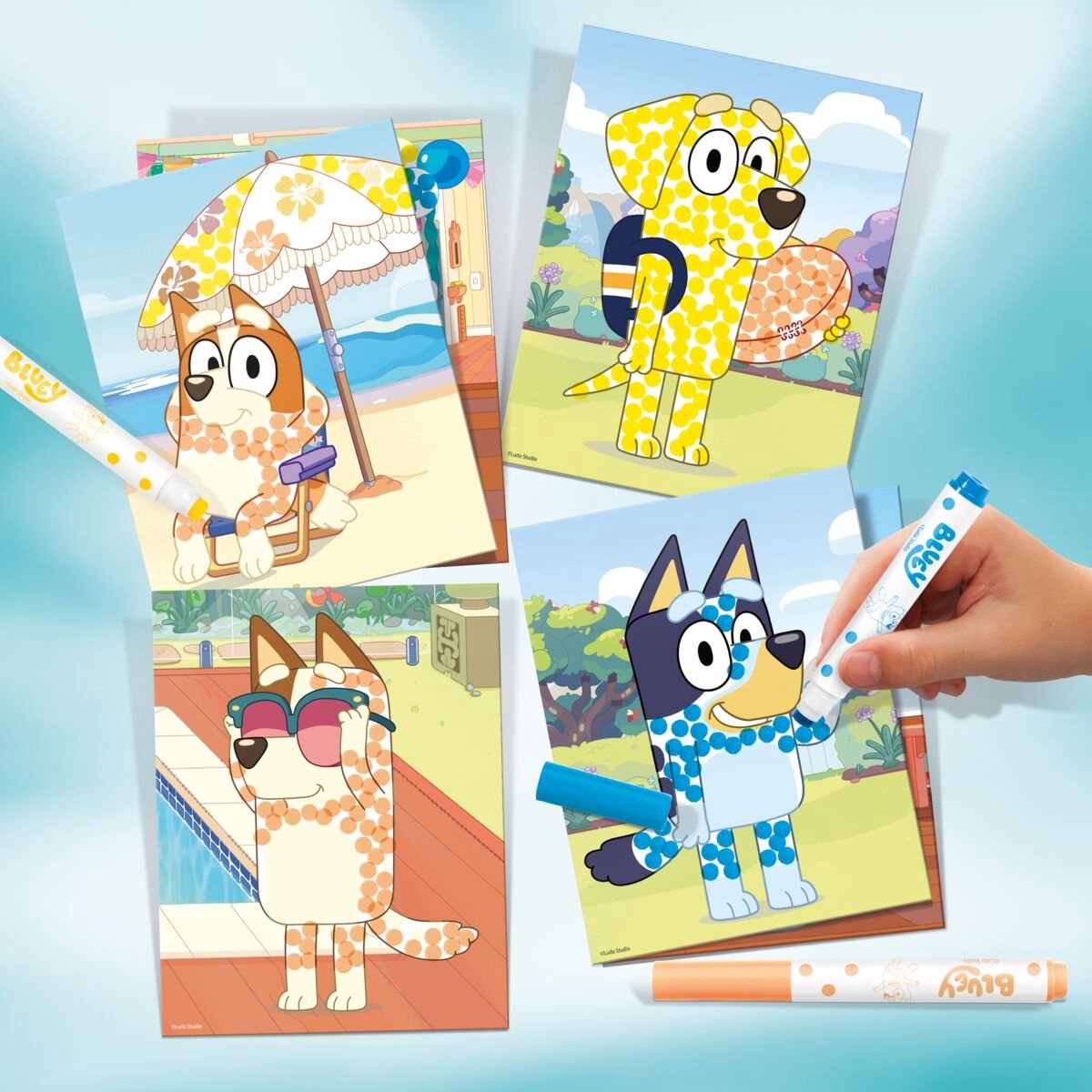 Bluey 2-in-1 Knutselset - Gipsfiguren gieten en stempelkaarten maken - Speelgoed Kinderen - Knutselen - Voor meisjes en jongens - Vanaf 5 jaar - Totum — afbeelding 20