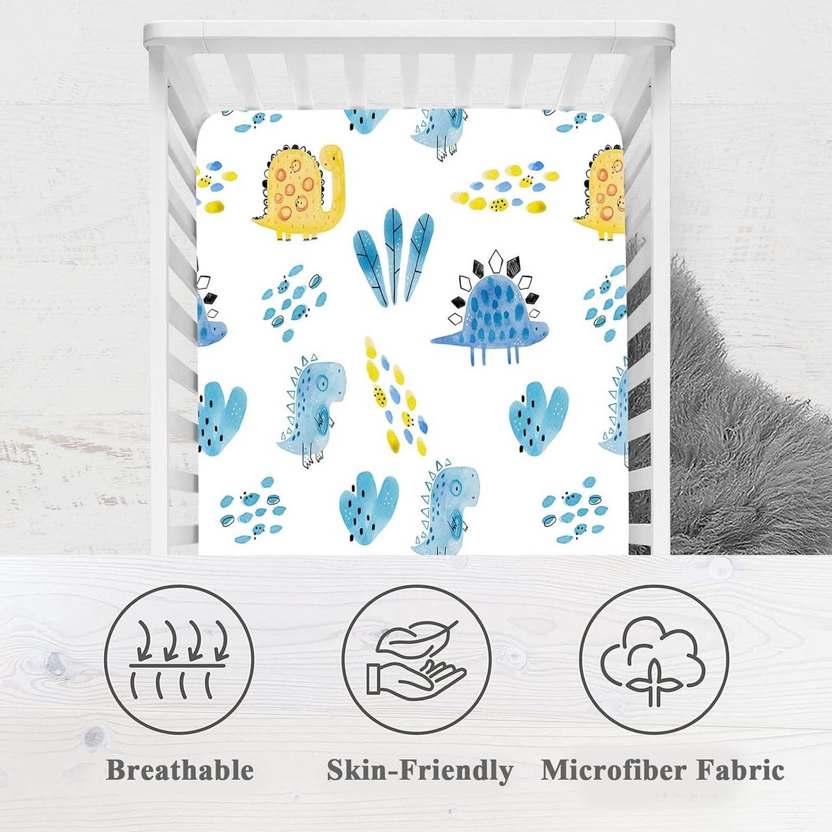 Hoeslaken voor Kinderwagen en Wieg - Zachte Microvezel met Planetenprint - 65x95 cm