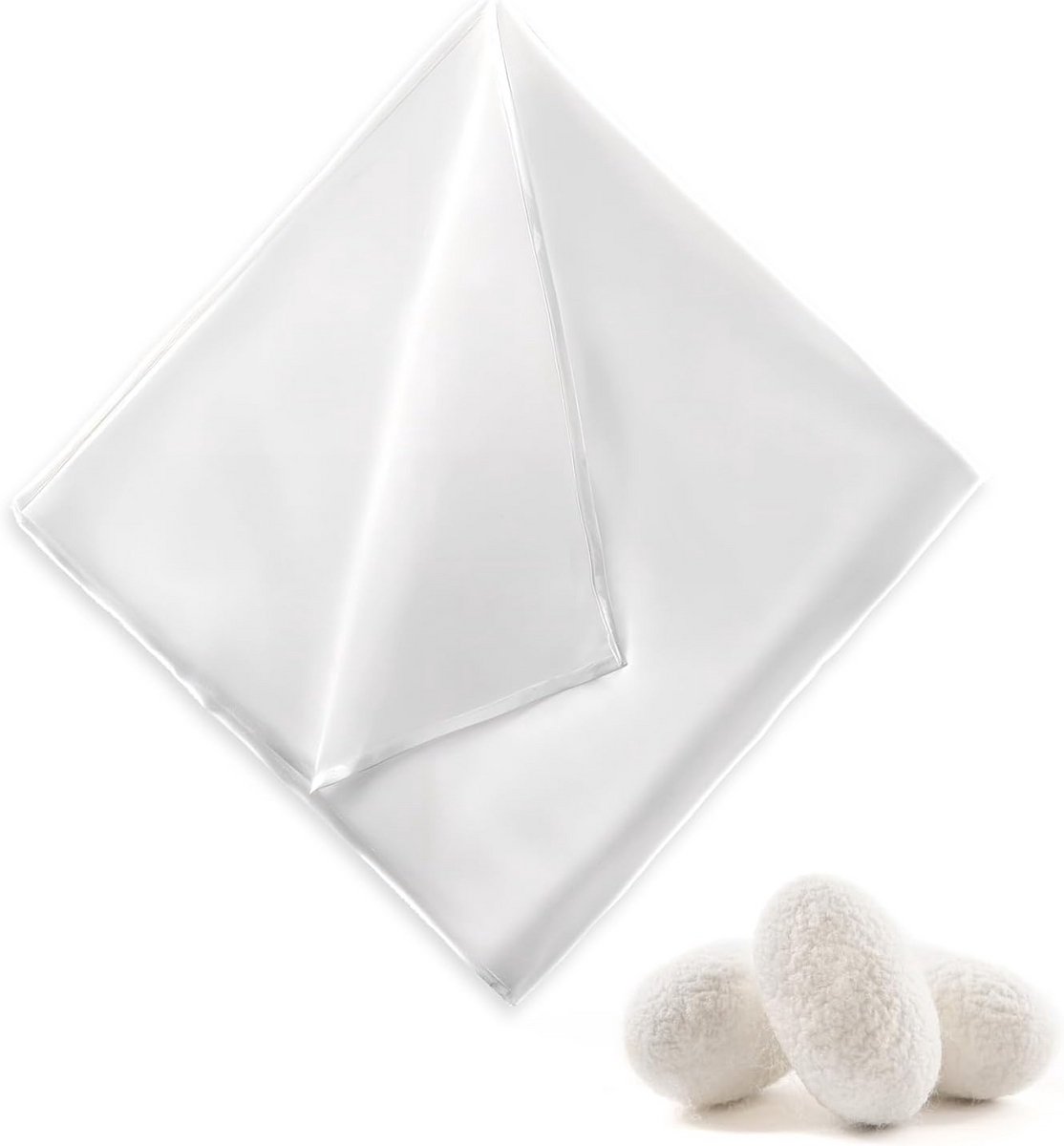 Zijden zakdoek heren 35 x 35 cm, wit