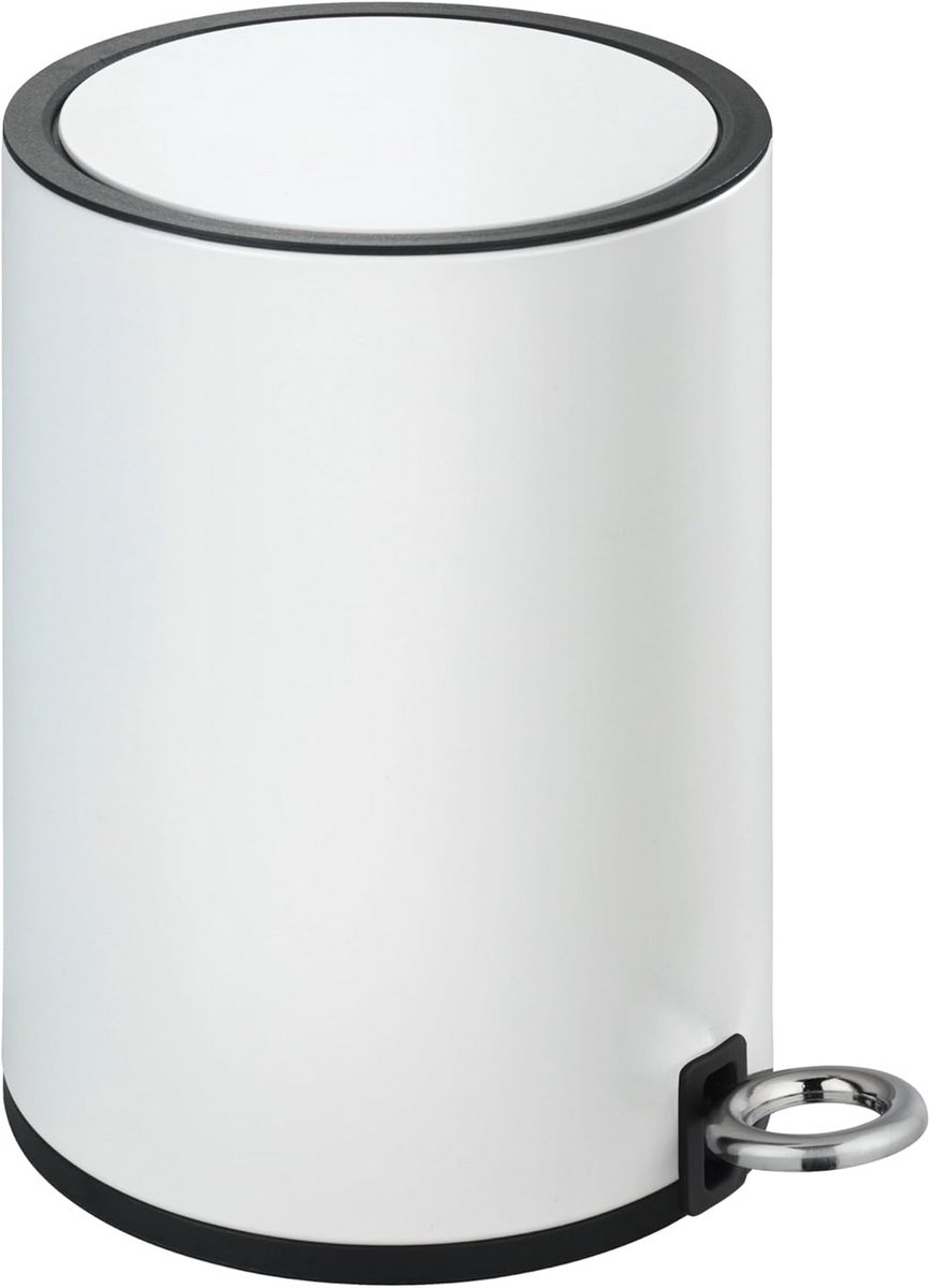 Cosmetica Pedaalemmer 3 Liter Wit - Kleine Metalen Afvalbak met Softclose Deksel