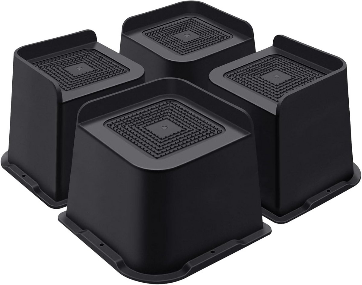 Zeer Sterke Bedverhogers 10,5 cm - Meubel Liften tot 5000 LBS voor Bed, Bureau, Bank (4 Stuks Zwart)