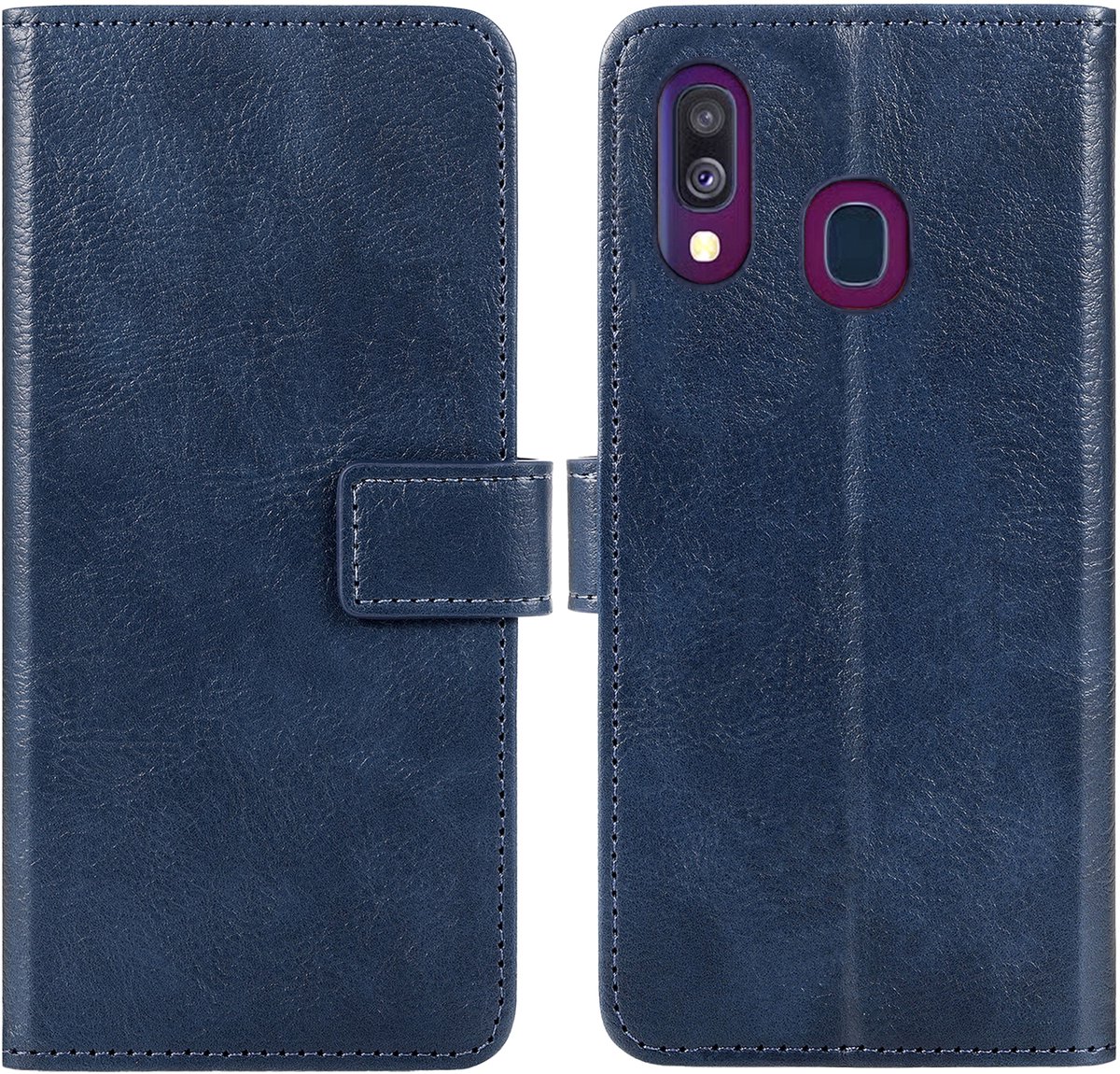 imoshion Hoesje - Geschikt voor Samsung Galaxy A40 - Luxe Bookcase - Donkerblauw