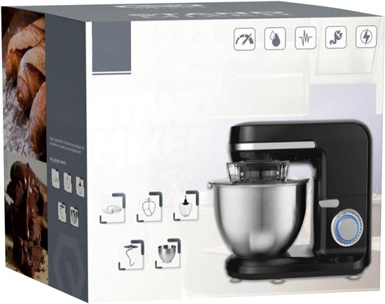 SVN® Mixer met mengkom - Mixer - Mixer met mengkom keukenmachine - Zwart - ‎37cm x 24cm x 32cm van Merkloos — afbeelding 2