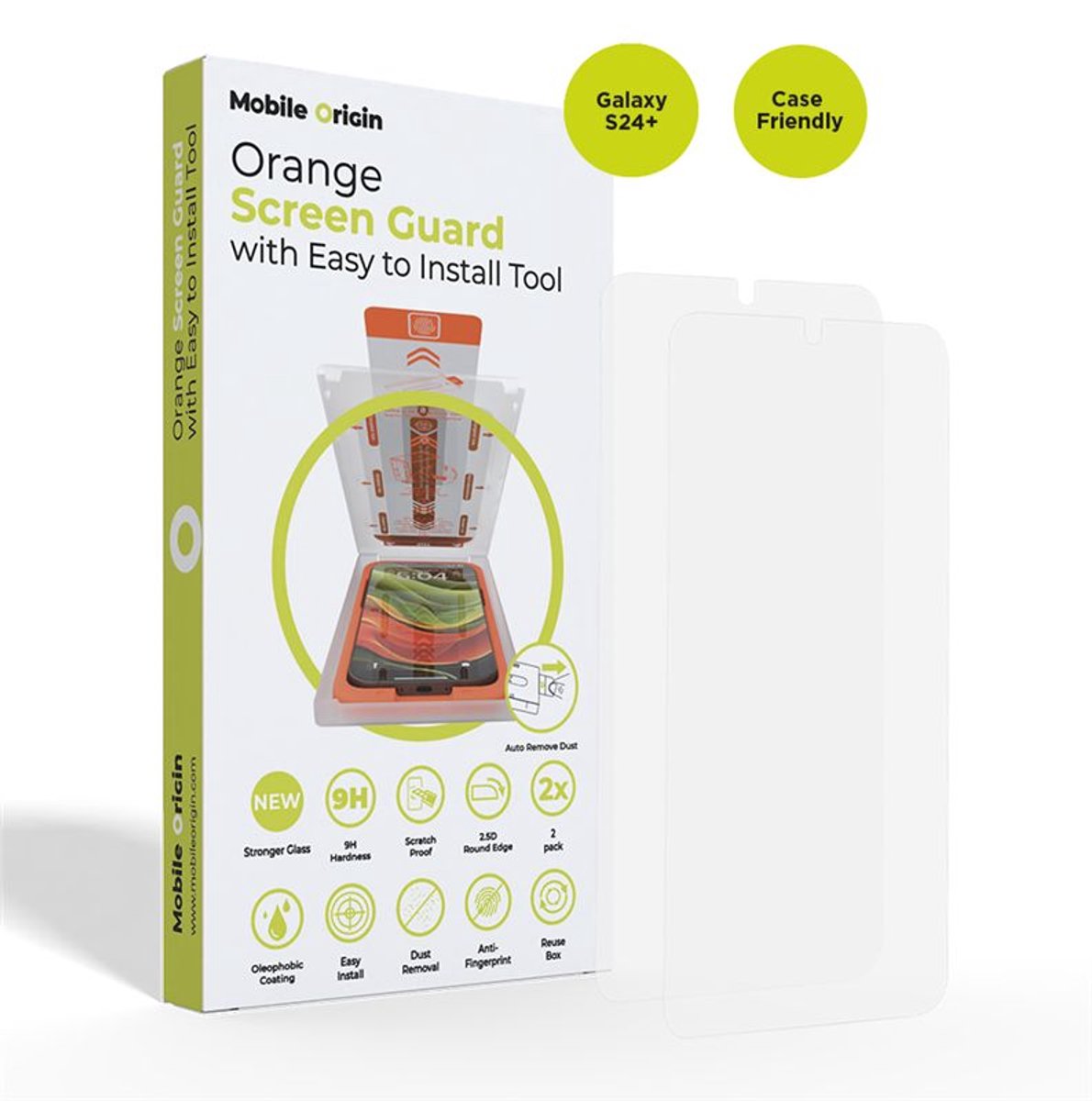 Mobile Origin Screen Guard Met Handige Applicator, 2 Stuks - Samsung Galaxy S24+