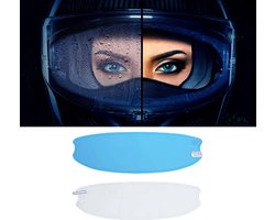 Anti-Fog & Regenwerende Helm Patch – 24.5 x 8.8 cm - Anti Condens & Waterafstotende Vizier Sticker Scooterhelm – Helmvizier Bescherming Motorhelm – Universele Pasvorm - Accessoires Voor Scooter / Motor