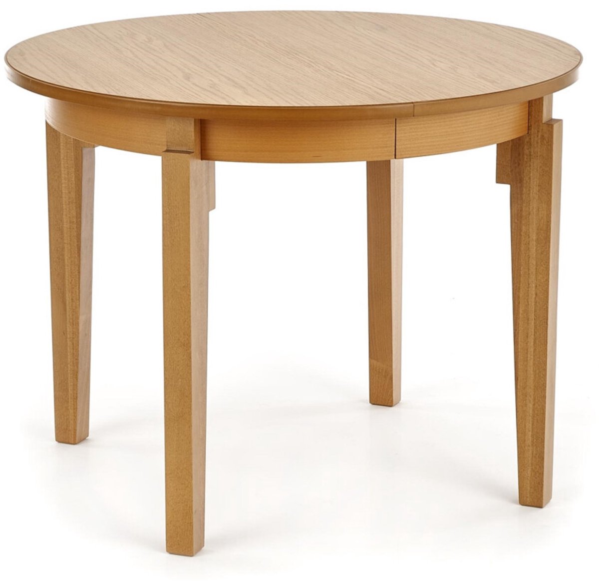 home style Uitschuifbare ronde eettafel Sorbus 100 cm breed in honing eiken Bruin