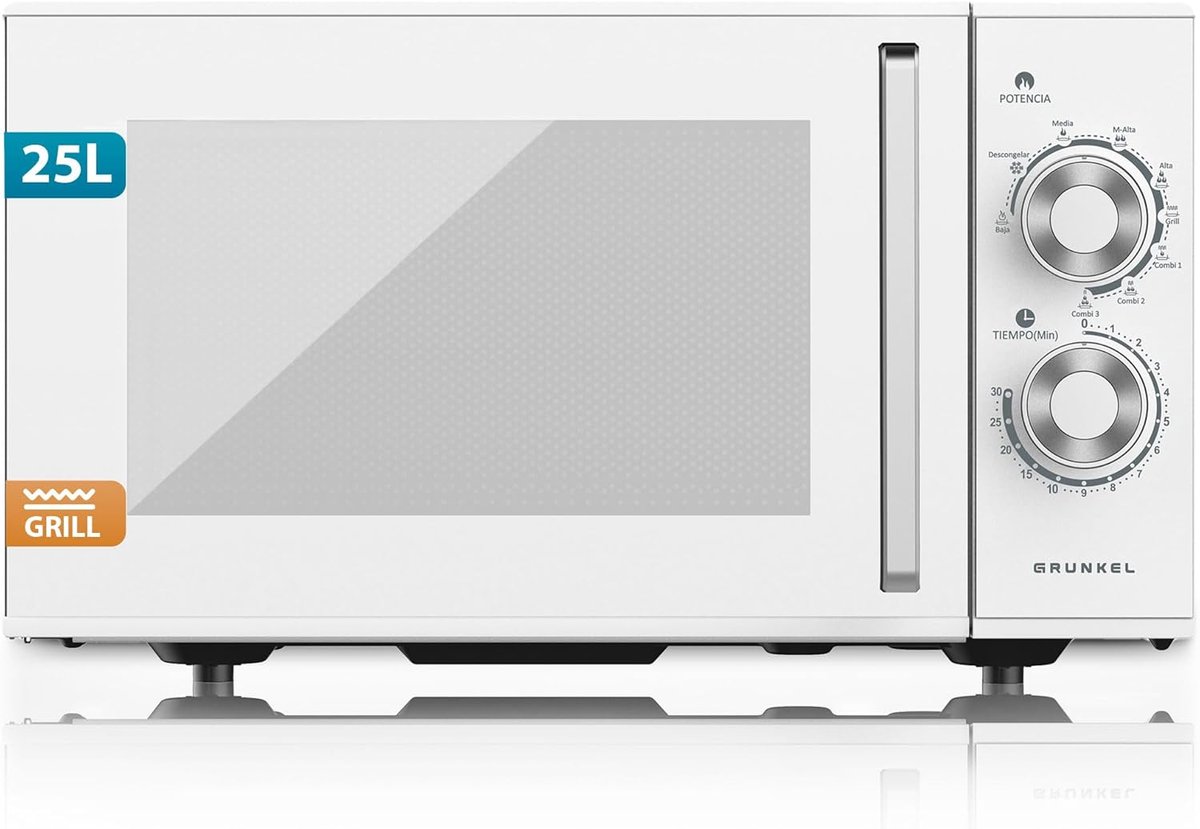 Combimagnetron - Keukenapparaat - Snel Koken - Met Grill Functie - 25 Liter - Wit