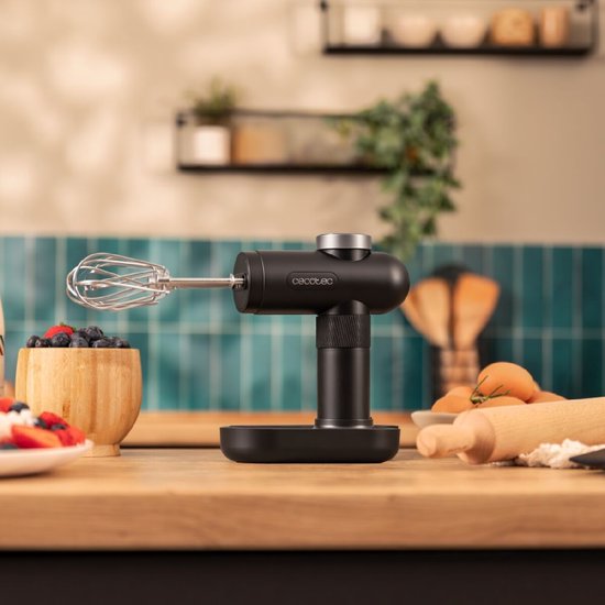 Cecotec Tragbarer Stabmixer PowerTwist Battery, 50 W, Mixen und Kneten, wiederaufladbar über USB, 40 Minuten Laufzeit, 5 Geschwindigkeitsstufen und Turbo-Funktion, LED-Display van Cecotec — afbeelding 3