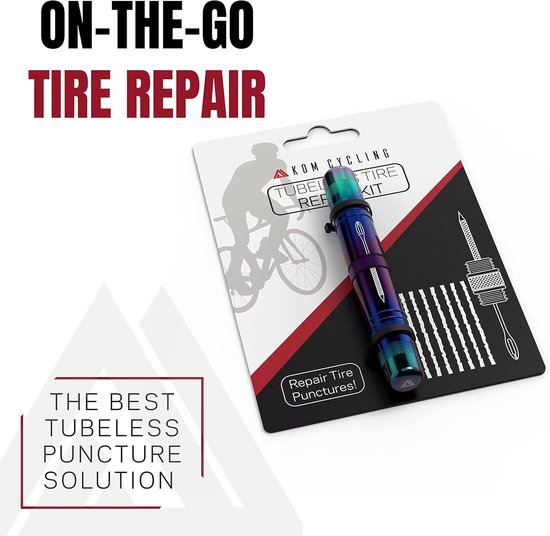 Fietsbanden reparatiekit - Tubeless reparatie - Snelle lekke banden - Inclusief ruimertool - Slechts 25 gram - Rood van Merkloos — afbeelding 5