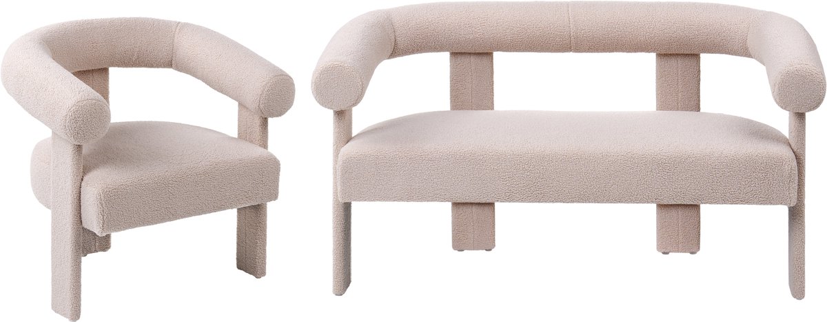 ILBRO - Bankenset - Lichtbeige - Bouclé