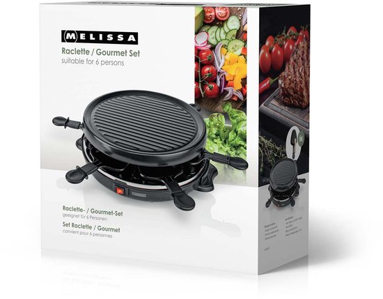 Melissa 16300032 - Raclette en Gourmetset - 6 Personen - 800 W - Ø 29 cm - Antiaanbaklaag — afbeelding 5