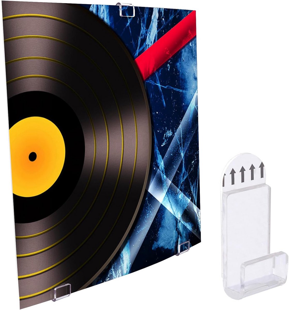 Vinyl Platen Wandhouder Zelfklevend - 6 Sets Doorzichtige Acryl Schijf Display Voor Albumhoezen