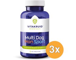 Vitakruid 3x Vitakruid Multi Dag Man Sport 100% Vegan (90 tabletten)