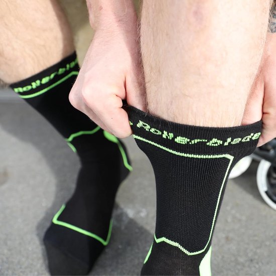 Skate Sokken - Sport Sokken - Intensief Gebruik - Anatomische Pasvorm - Maat XL - Zwart Groen — afbeelding 2
