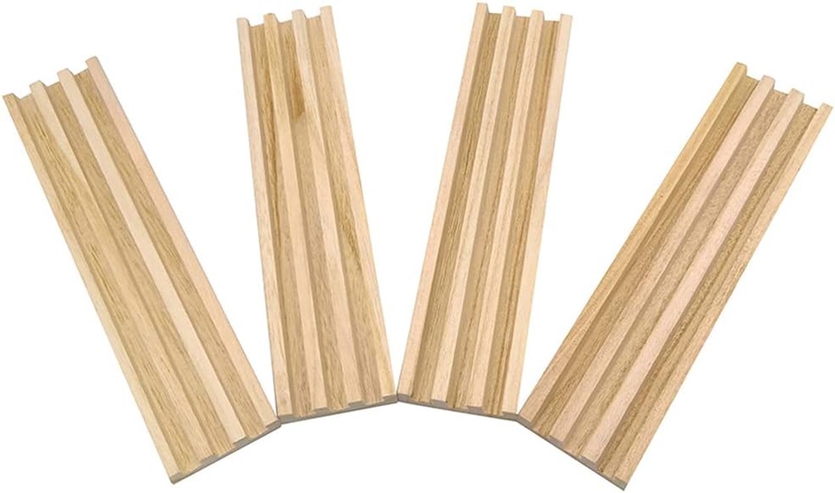 Houten Domino Trays - Domino Houders Rekken - Spel Organisatie - Schuine Sleuf Ontwerp - 984x240x071in - Natuurlijk Hout