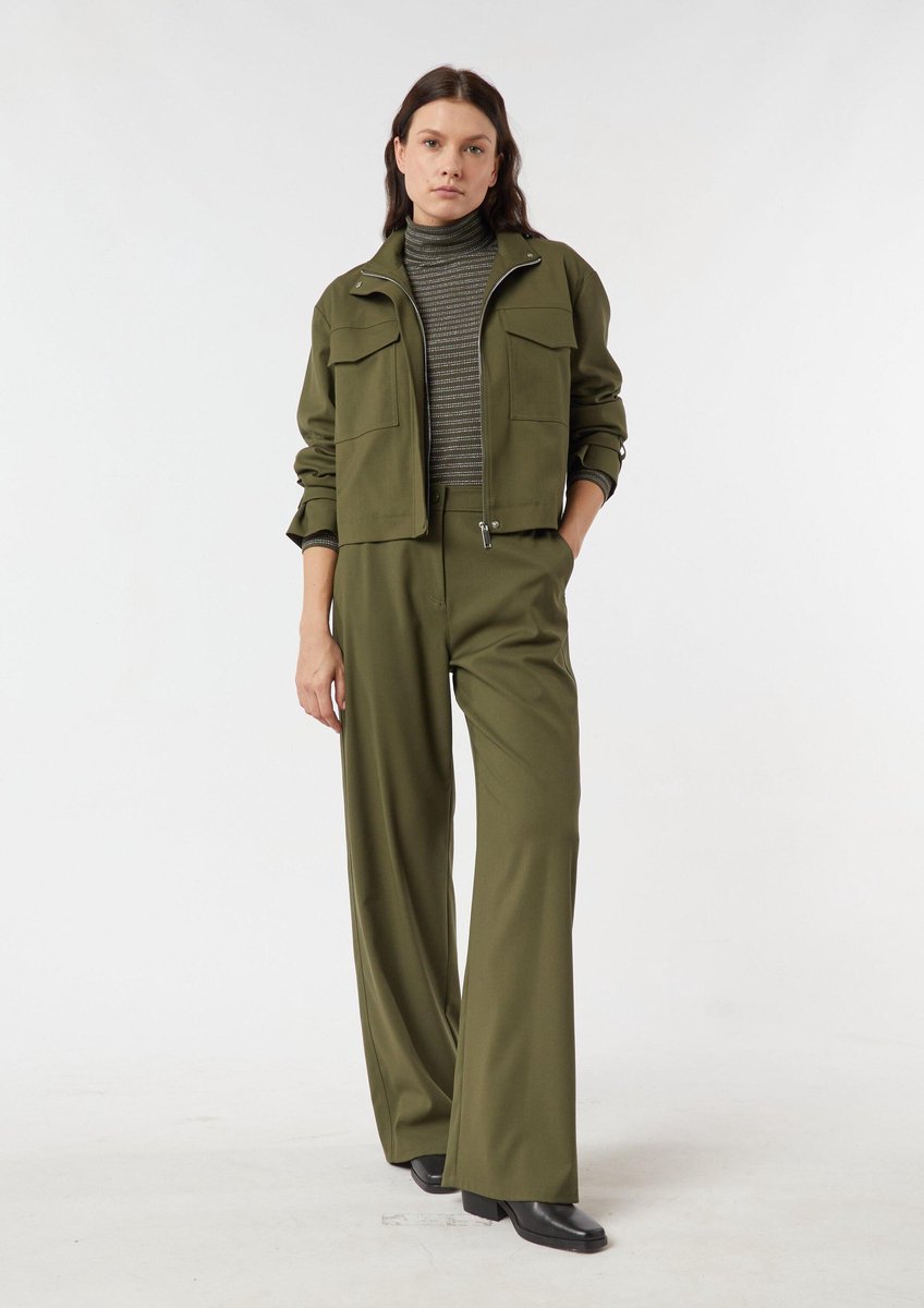 comma - female - Modieuze broek met wijde pijpen