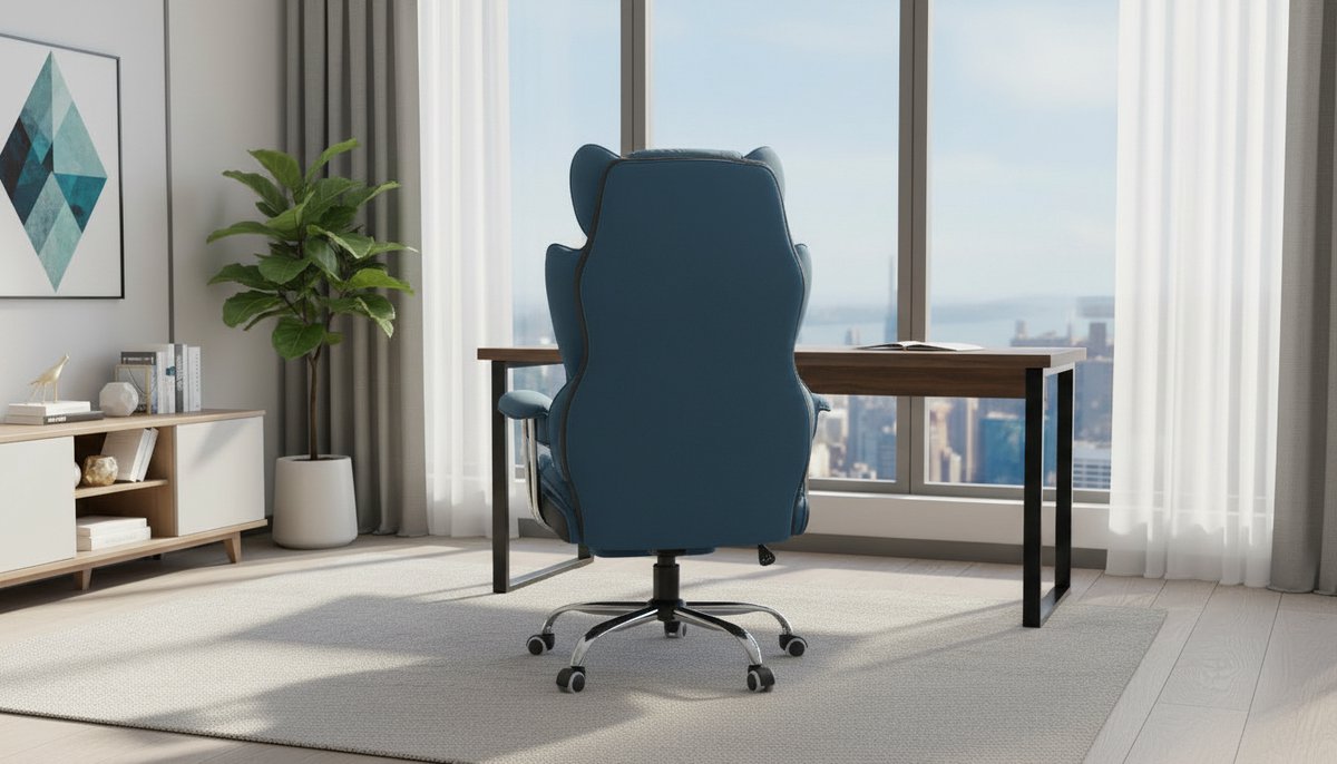 Casa Velluto SkyComfort Gamingstoel met Voetensteun - Blauw - afbeelding 3