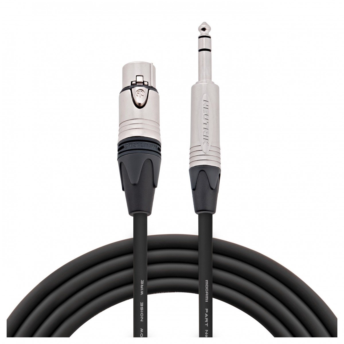 Studiospares Pro Neutrik XLR Female - Gebalanceerde Jack Mogami Kabel, 60cm Zwart
