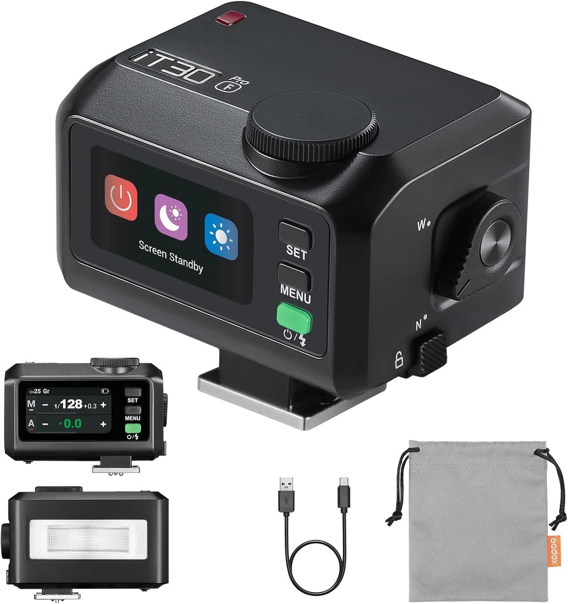 Compacte Camera Flitser - Draagbare Speedlite - Portret Fotografie - Snelle TTL Belichting - 120 Gram - Zwart