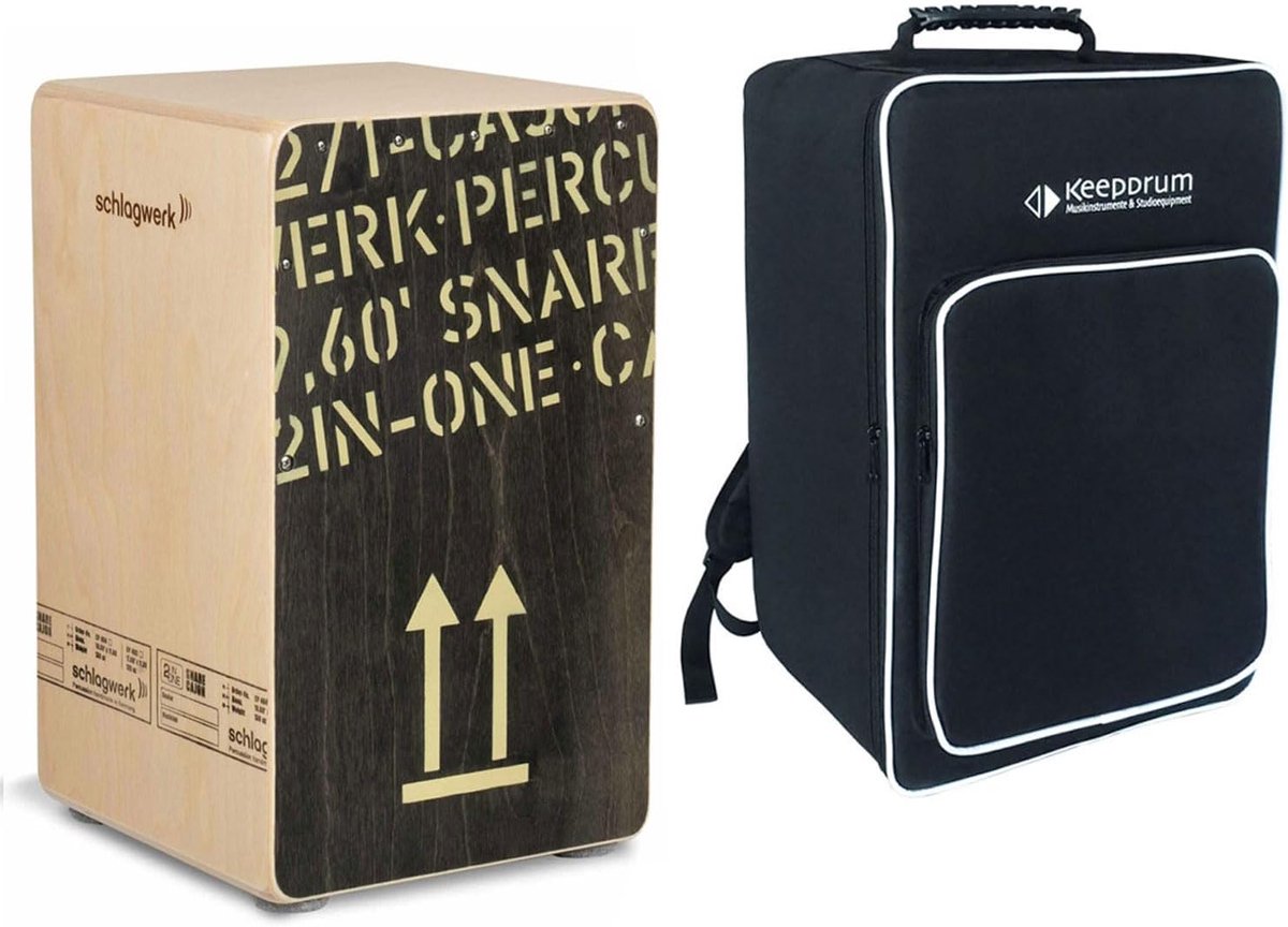 Cajon Trommel - Houten Percussie - Muziek Maken - Inclusief Draagtas - Zwart