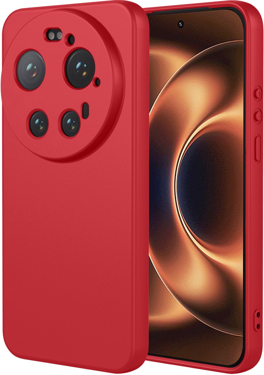MobyDefend Hoesje - Geschikt voor Xiaomi 17 Ultra - Matte Siliconen Backcover - Framboosrood