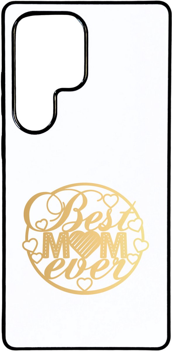 Hacebo® - Best mom ever in multicolour rond telefoonhoesje - Mama - Liefste mom ever - telefoonhoesjes - moederdag cadeautje - Cadeau voor mama - Verjaardag - Geschenk - Cadeau - Gift - hoesje geschikt voor Samsung Galaxy S25 Ultra