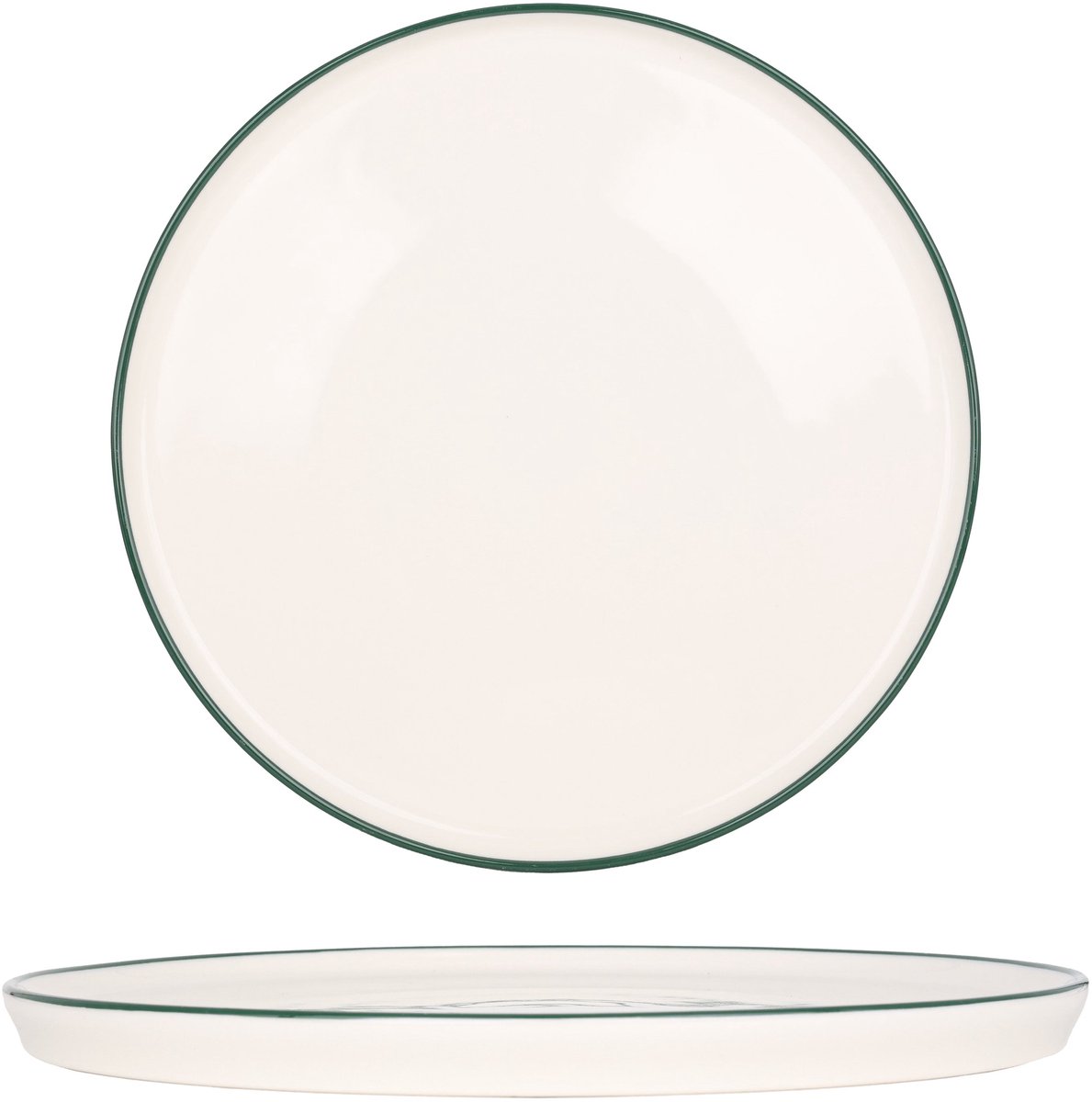 Rinart Dessertbord - Green Edge - Porselein - 24 cm - set van 6
