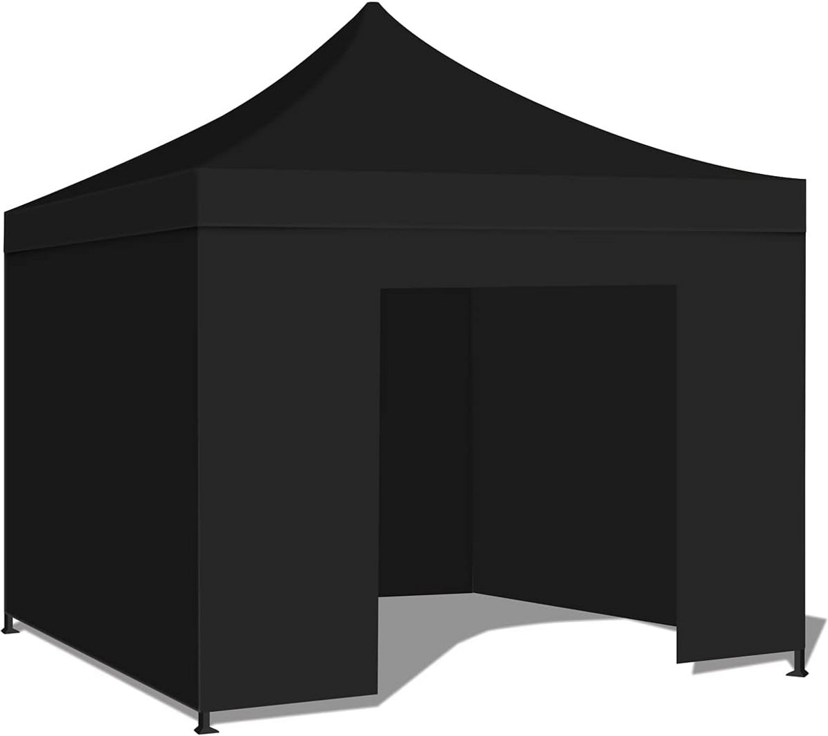 Tuinpaviljoen Waterdicht - Opvouwbaar Paviljoen Feesttent - Buiten Evenementen Bescherming - Stevig Staal Frame - 3x3 Meter - Zwart