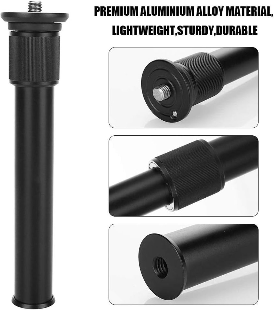 Verleng Monopod Paal - Telescopische Stang - Camera Stabilisatie - Universele Schroefdraad - 19 tot 30 cm - Zwart