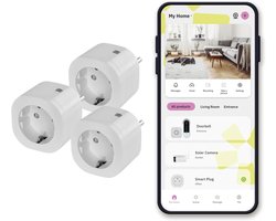 Slimme Stekkers - Energie Monitor - Apparaat Bediening - Geen Hub Nodig - 3 Stuks - Wit