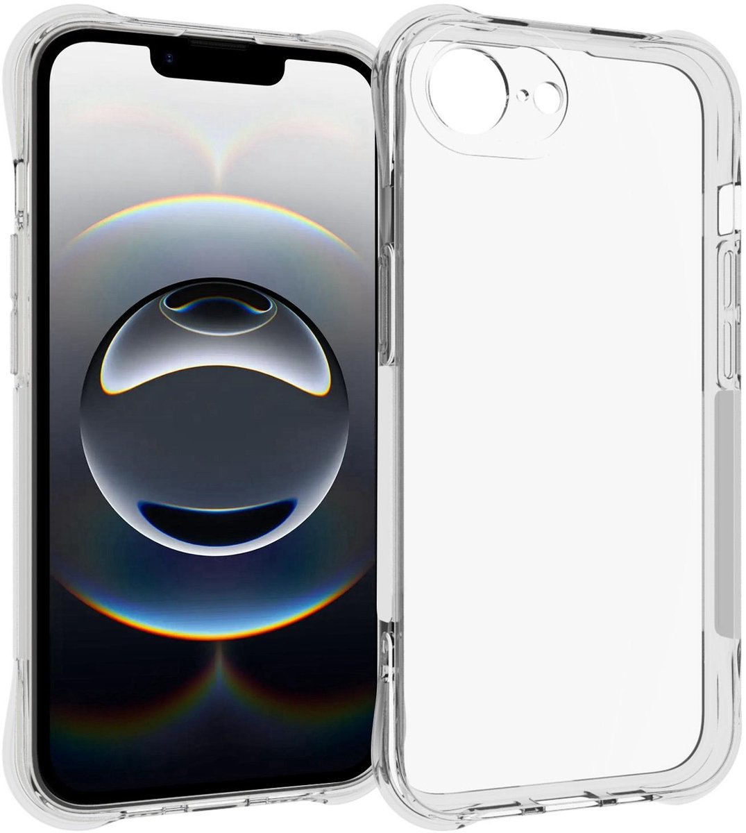 Mobigear Doorzichtig Hoesje geschikt voor Apple iPhone 17e Telefoonhoesje Flexibel TPU | Mobigear Cushion Backcover | Doorzichtig Telefoonhoesje iPhone 17e | iPhone 17e Case | Back Cover - Transparant