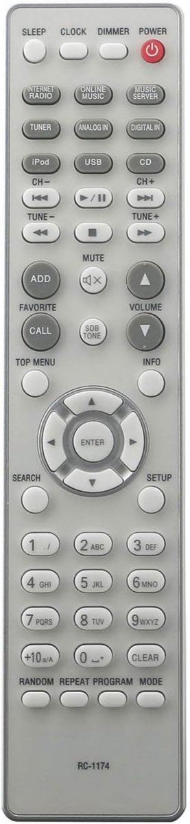 Afstandsbediening - Universele Controller - Audio Bediening - Ergonomisch Ontwerp - 11x2x0.5cm