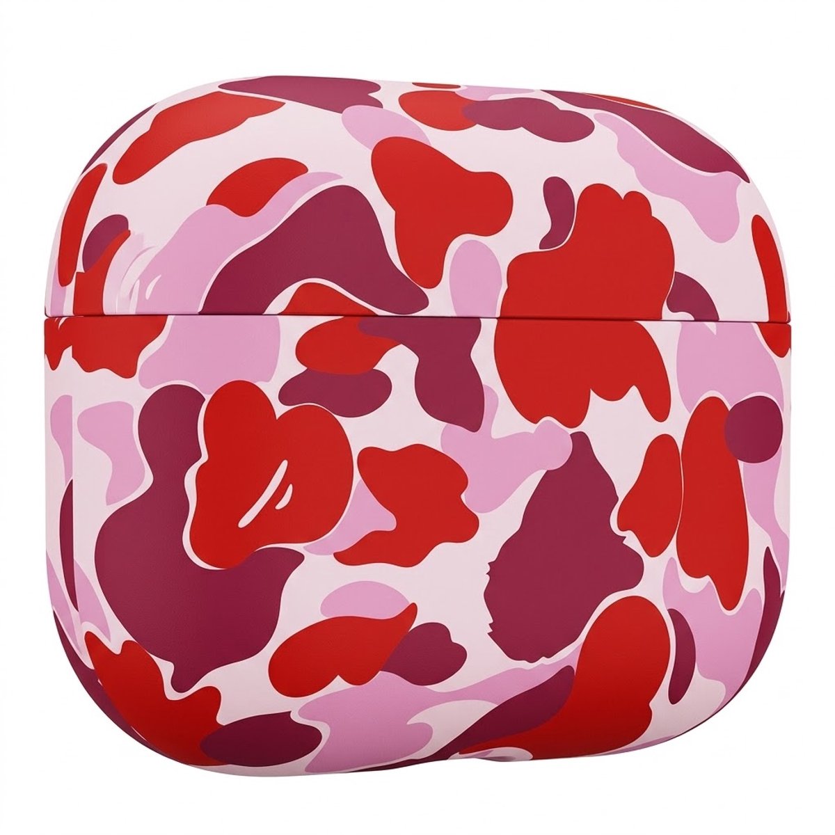 Rode roze hoesje voor oordopjes dames met camouflage patroon en matte afwerking geschikt voor AirPods Pro 3 met compact en rondomsluitend ontwerp